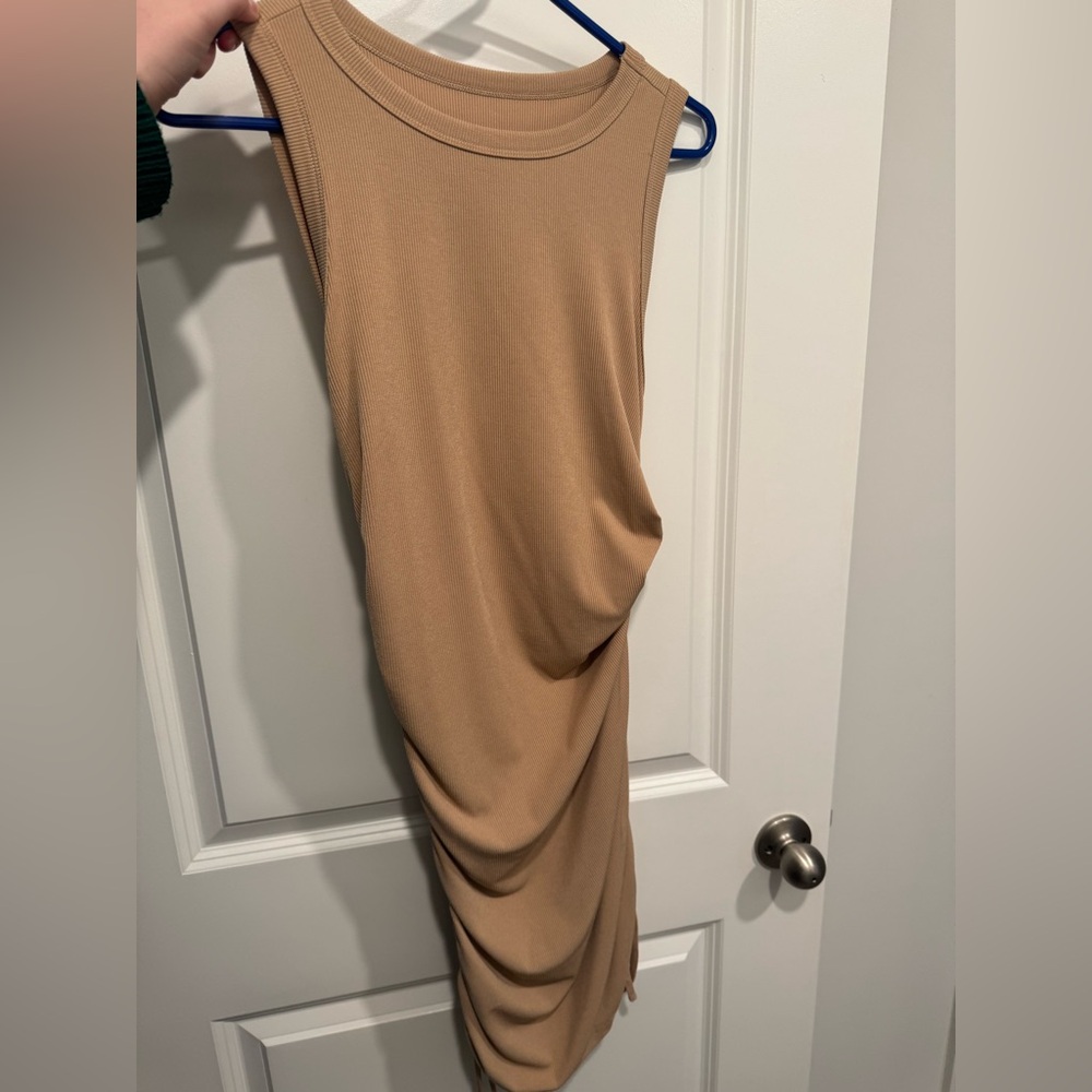 Tan Sleeveless Bodycon Dress